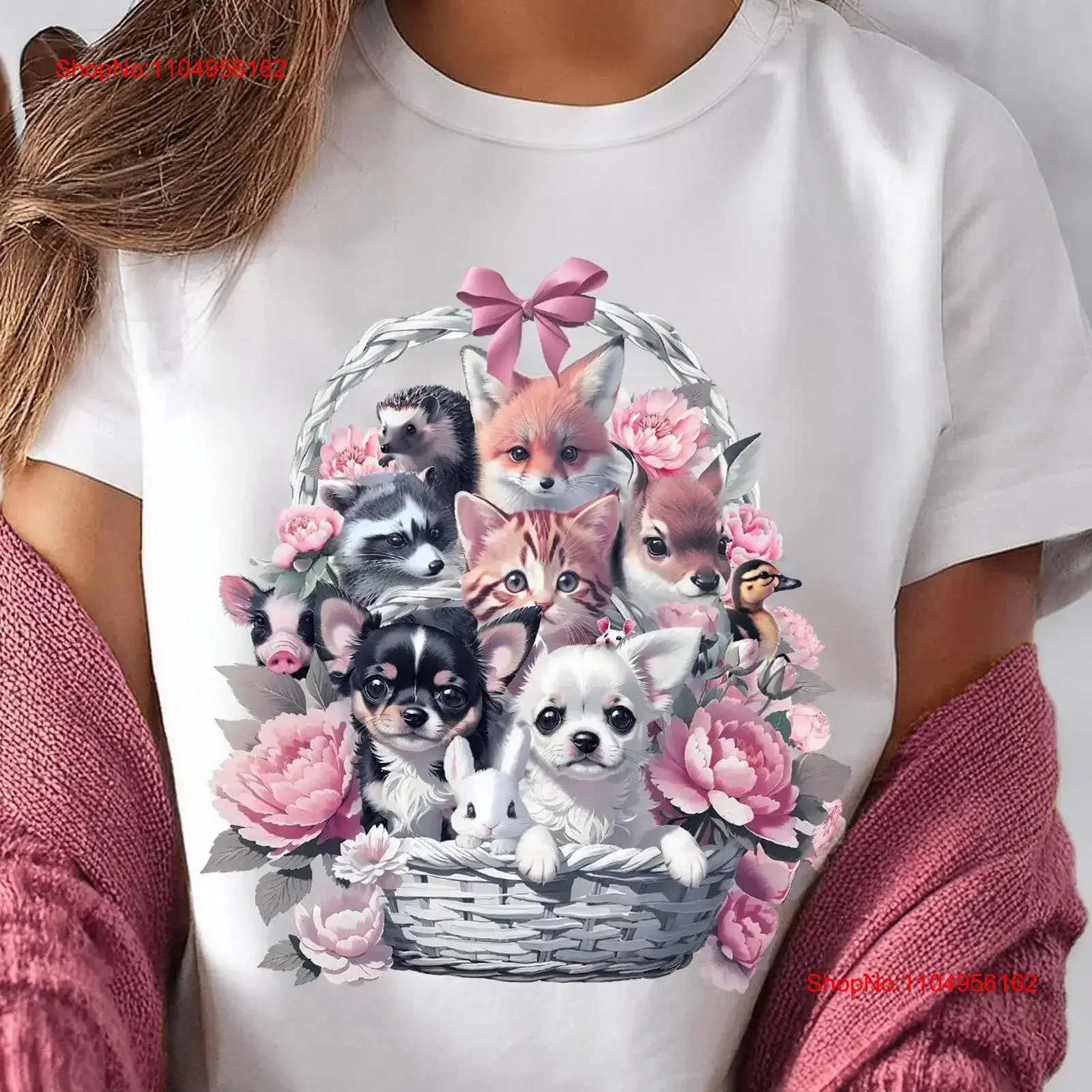 

Cute Kitten T Shirt Chihuahua Puppy Dog for Women Adorable Baby Animals Top Cottagecore Grandma Aesthetic Cat Her vintage