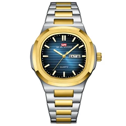 1 Set Luxury Mens Quartz Watches 30M Waterproof Automatic Date Watch Man Stainless Steel Sport Chronograph Watch for Men Clock