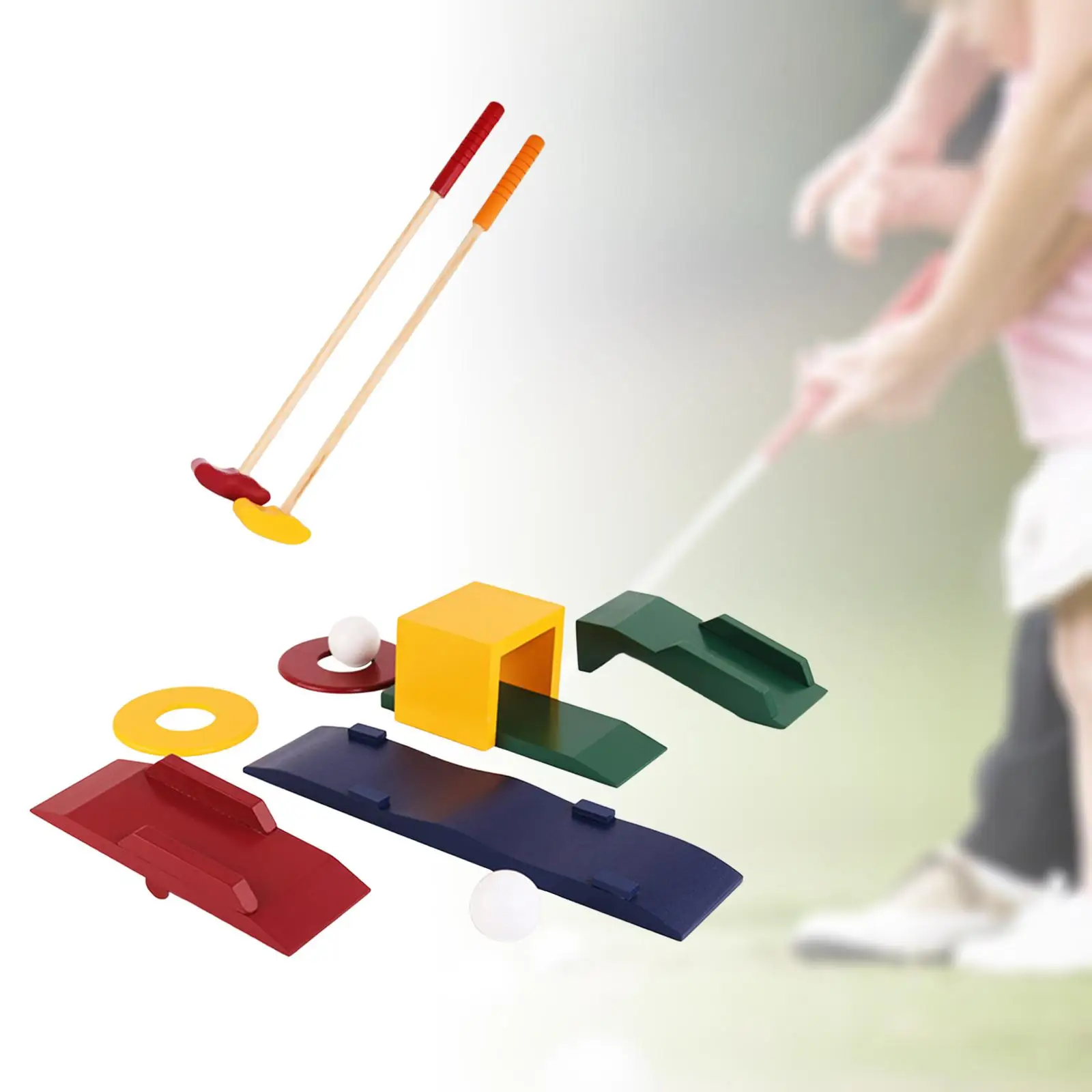 Mini Golf Course Toy Set Exercise Ball Toy Early Education with Wooden Ball