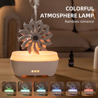 Waterwheel Humidifier Essential Oil Diffuser with 7 Colors LED Lamp for Home Room Ultrasonic Aroma Air Humidifier Diffuser