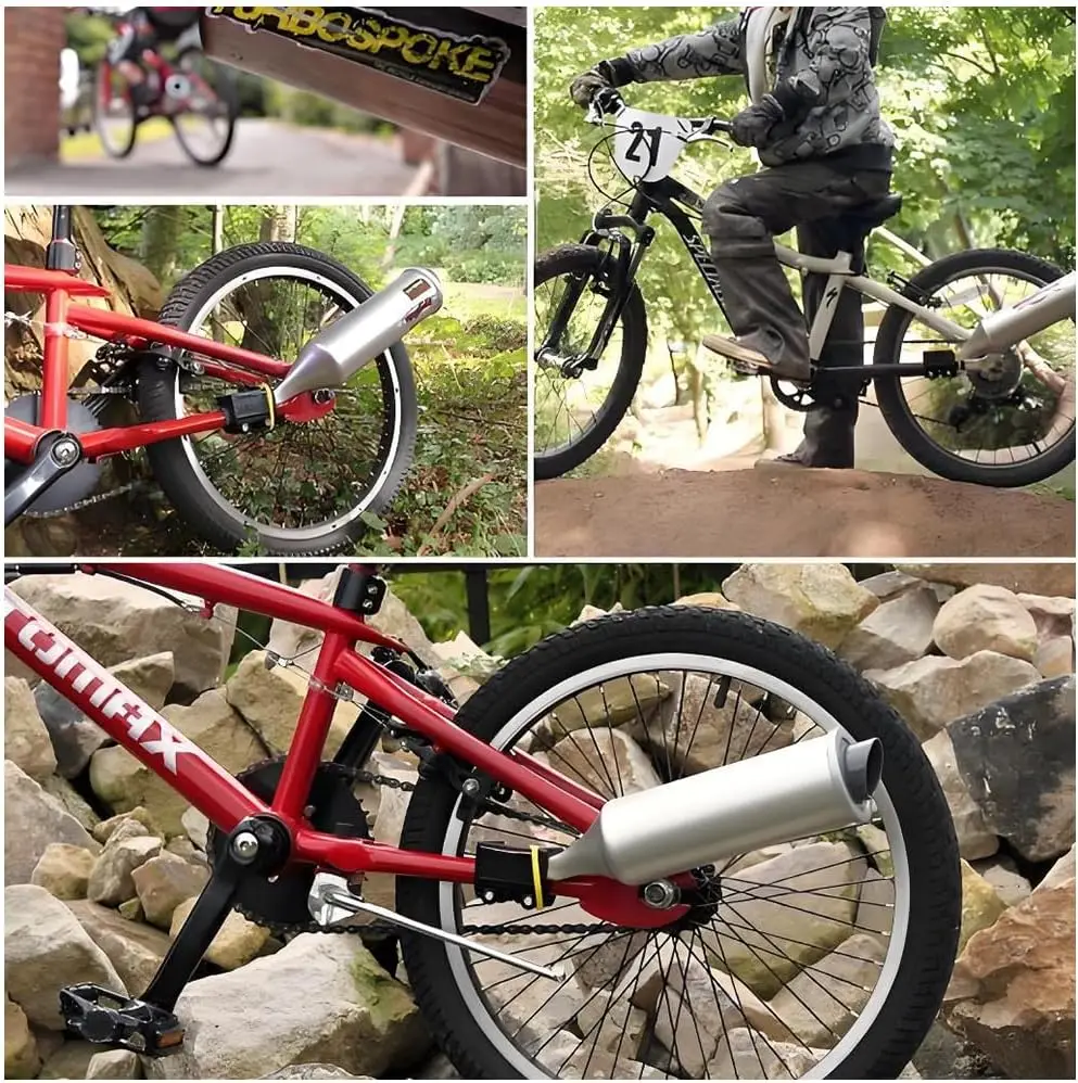 Bicycle Exhaust Pipe Noise Maker Bike Sound Bell Maker 6 Motorcycle Sounds Spoke-Activated No Battery For 16-22