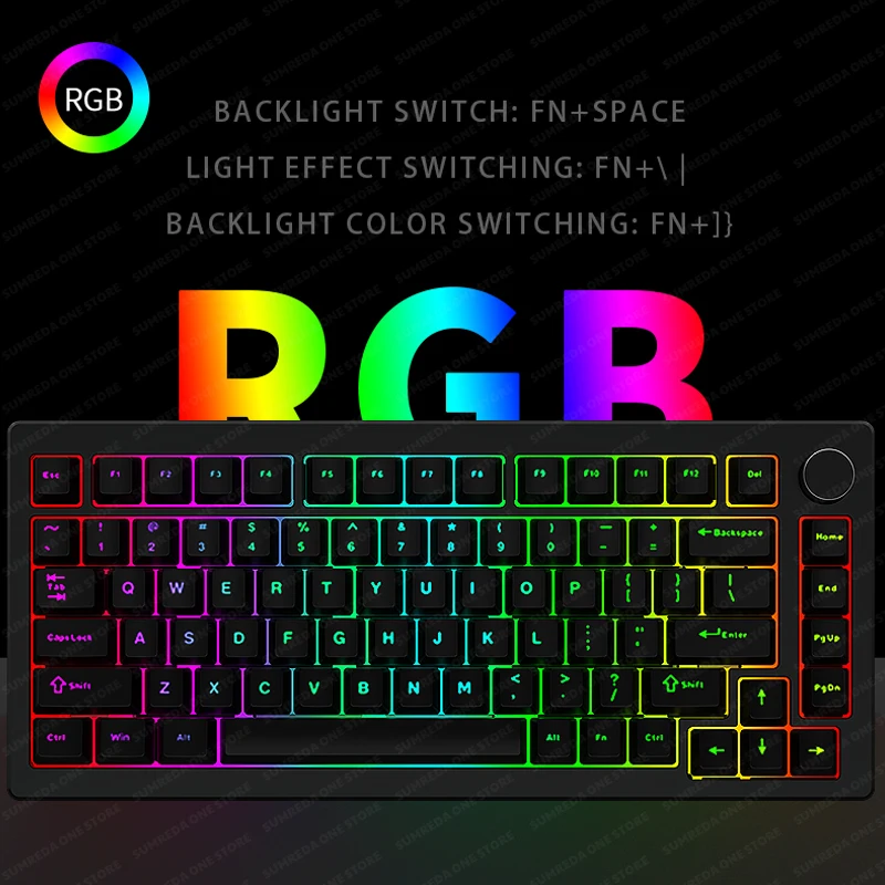 Imagem -04 - Kit de Teclado Mecânico Personalizado sem Fio de Alumínio Bluetooth 2.4g Wired Gaming Keyboard Rgb Hotswap sem Contato Sal75