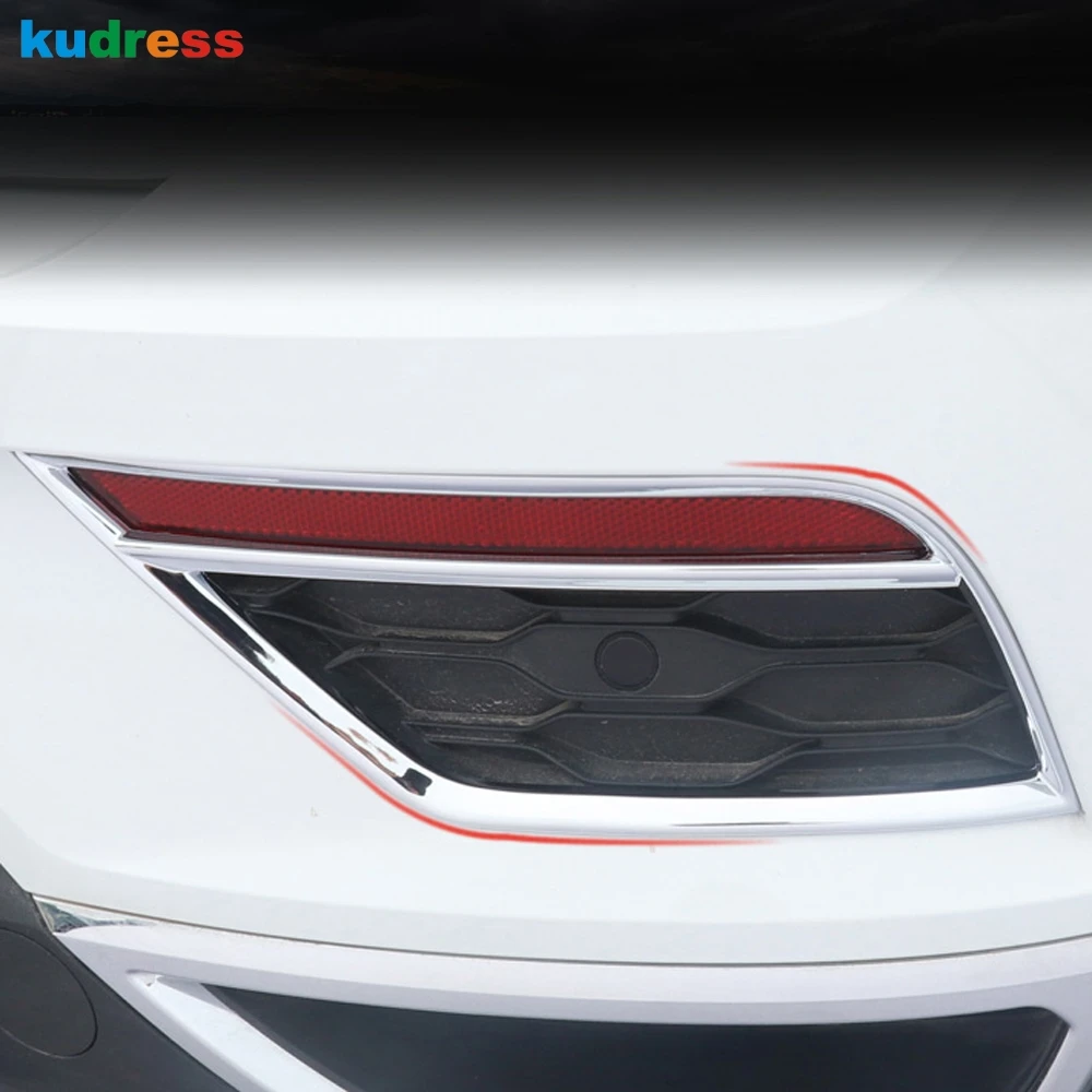 For Volkswagen VW T-ROC TROC 2017 2018 2019 Chrome Car Rear Bumper Fog Light Lamp Cover Trim Tail Foglight Bezel Trim Accessorie