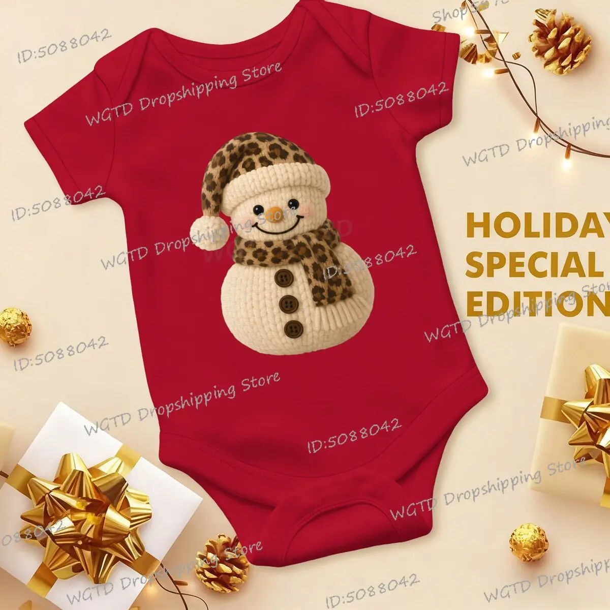 

Baby Cartoon Snowman Christmas Newborn Rompers Infant Short Sleeve Bodysuit Merry Christmas Cotton Toddler Jumpsuit Xmas Gifts