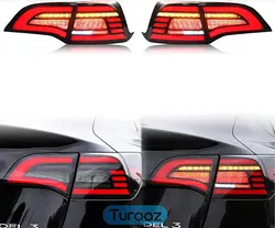 LED Tail Lights  for Tesla Model 3 Model Y 2017-2022  Full Led Tail Lights with Sequential Turn Signal DRL Rear Tail Lam
