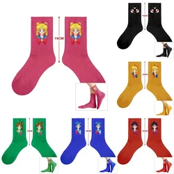 Sailor Moon Kawaii Medium Stockings Anime Cartoon Socks Kawaii Breathable Creative Socks Girls Cosplay Sock Kids Birthday Gifts