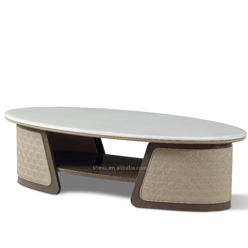 *Modern Luxury Marble Oval Coffee Table Set Elegant Design  for Home Living Room Sofa Centre Furniture Decor