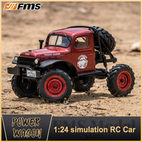 Fms 1/24 FCX24 POWER WAGON RTR 12401 2.4g 4wd Rc Car Crawler Led Lights Off-road Truck Vehicles Models Toys