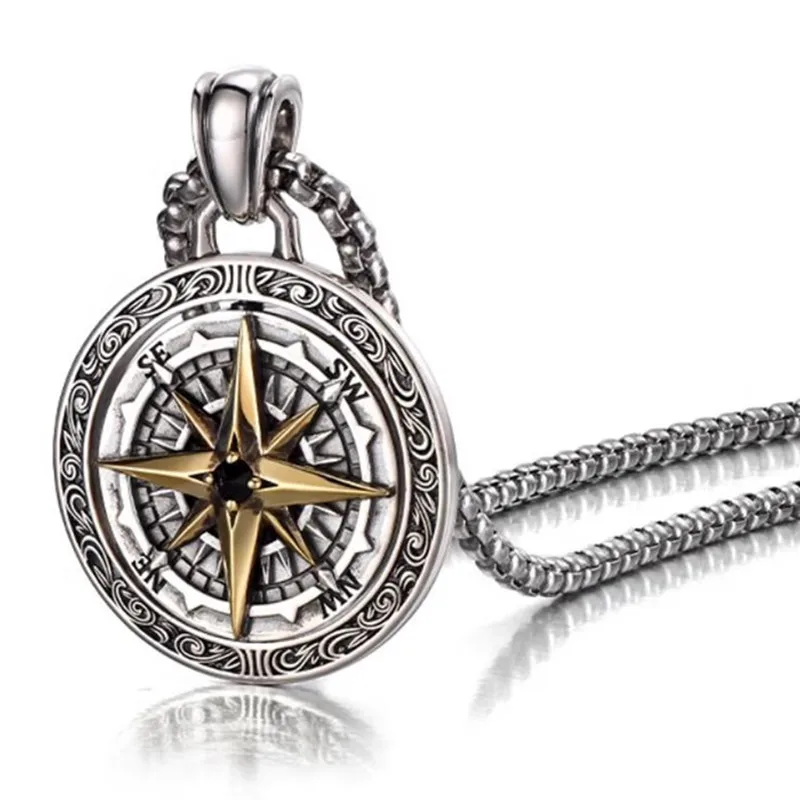 Necklace Pendant Pure 925 Sterling Silver Creative Compass Luxury Brand Designer Fine Jewelry Women Men 2024 Christmas Gift P36