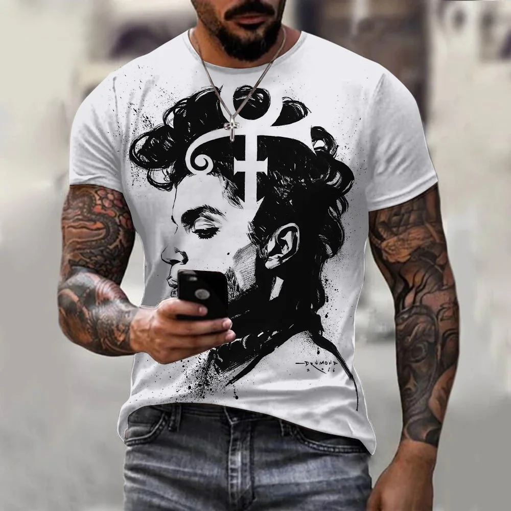 

Pop Singer Prince Rogers Nelson Print 3D T Shirts Men Women Summer Fashion Casual Short Sleeve Hip Hop Harajuku Streetwear Tops