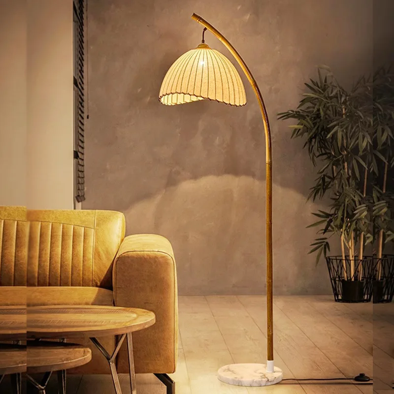 

Chinese style Chinese Zen homestay bamboo art living room tea room study reading bedside lamps