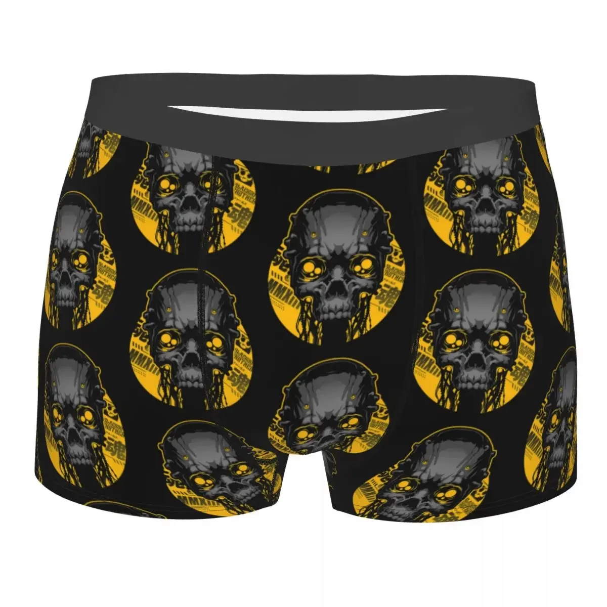 Cyber Skull Underpants Breathbale Panties Male Underwear Print Shorts Boxer Briefs