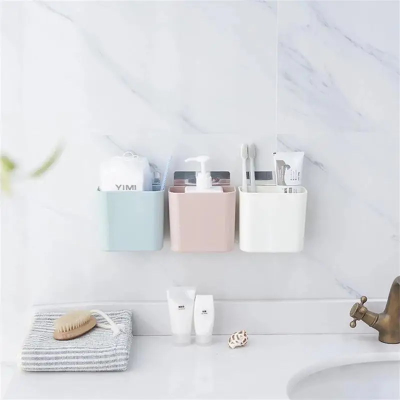 1/2/4PCS New Wall Mounted Toothbrush Holder No Punching Toothpaste Comb Rack Waterproof Bathroom Storage Shelf Portable Rack