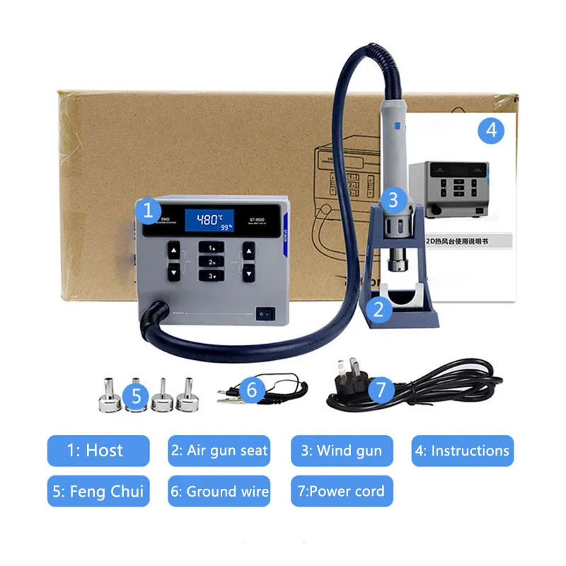 ST-862D Hot Air Gun Digital Display Sleep Constant Temperature Adjustable Temperature Mobile Phone Repair Welding Station