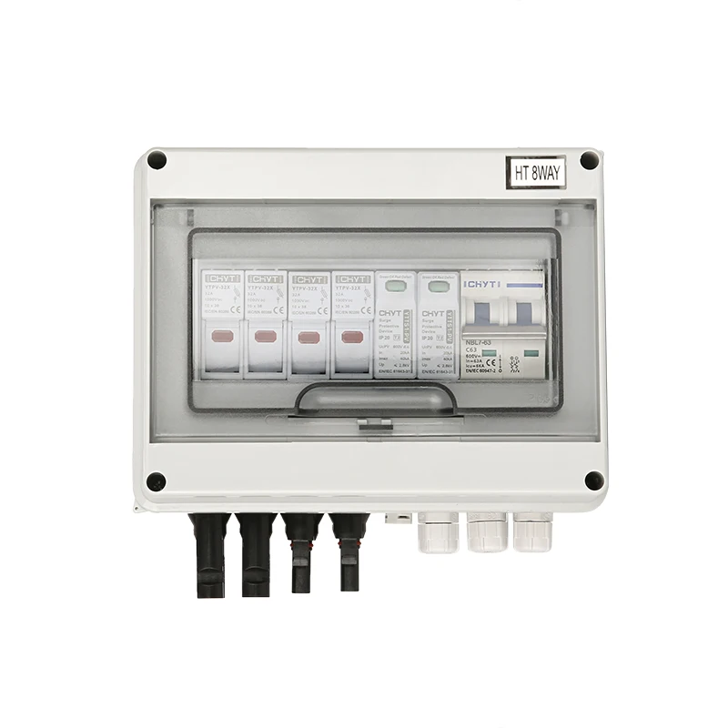 Fotovoltaïsche PV-combinatorbox op zonne-energie met bliksembeveiliging 2 in 1 uit DC 600V zekering MCB SPD waterdichte doos IP65 groothandel