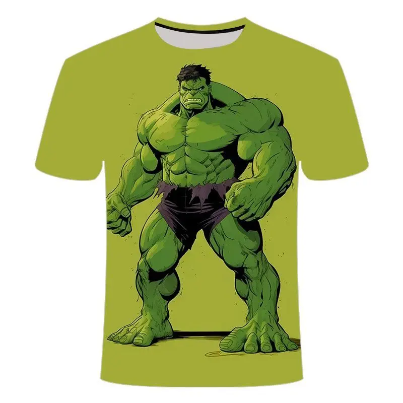 

Men's and women's short-sleeved summer new Marvel series 3D printed trend fashion versatile round neck short-sleeved