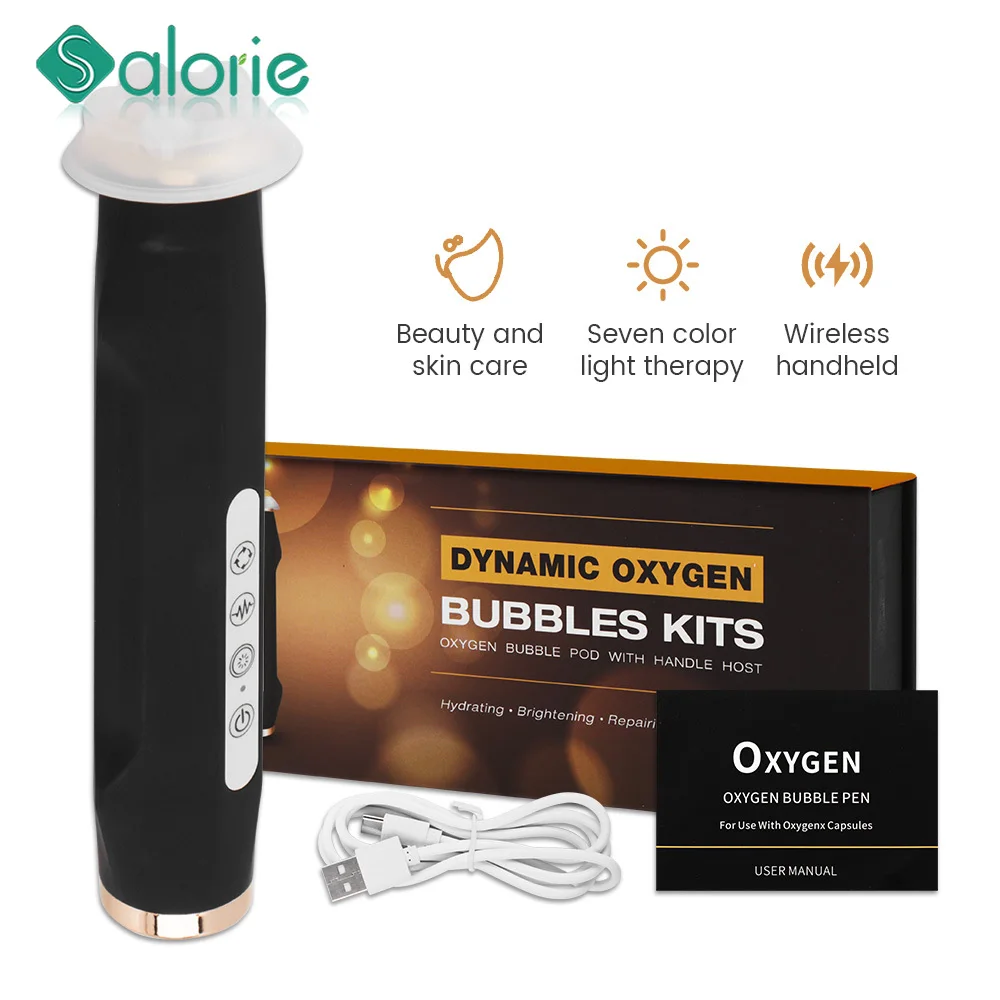 Portable CO2 Oxygen Bubble Pen Exfoliate Balance Serum Facial Massager High-frequency Vibration Skin Care Beauty Machine