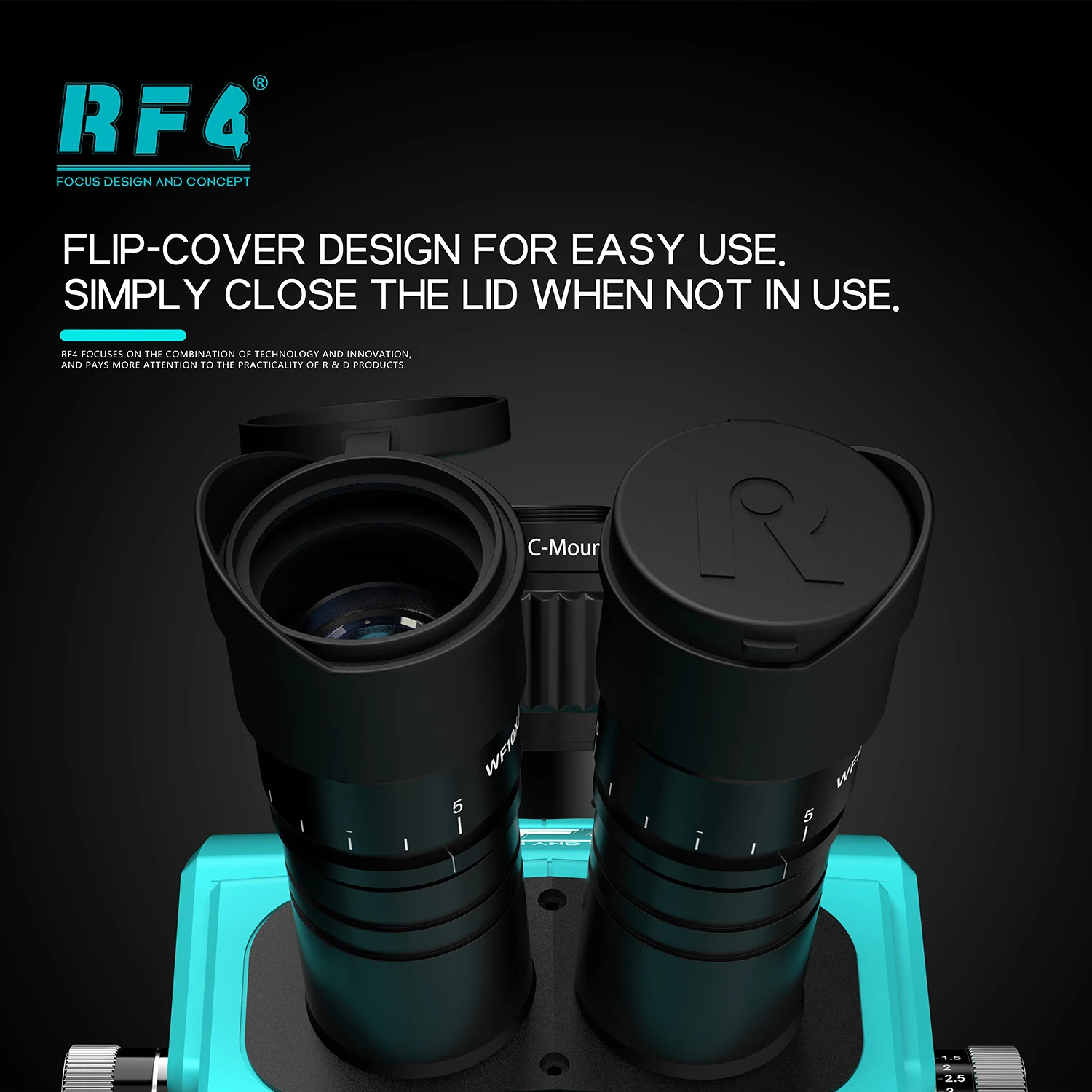 RF-EM6 Progettato specificamente per gli oculari del microscopio. Si blocca efficacemente la polvere previene i graffi. Design con copertura ribaltabile per un facile utilizzo