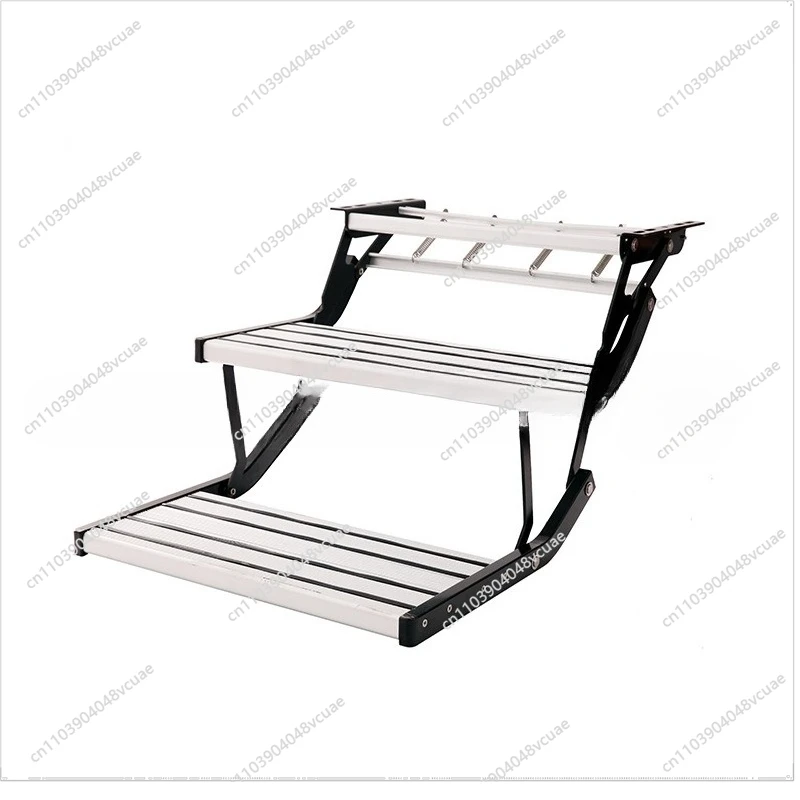 

For RV Accessories, Folding Motorhome Trailer Step, Load-bearing 220KG Double-layer Step