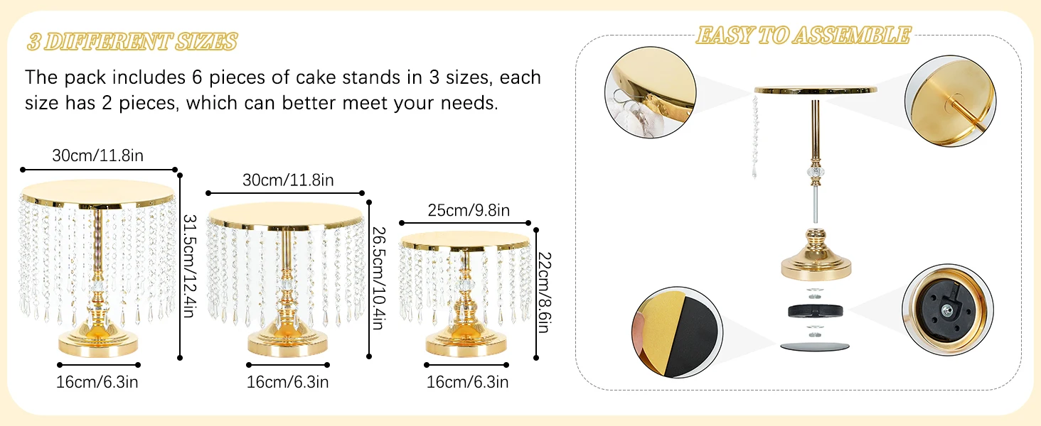 Gold cake stand