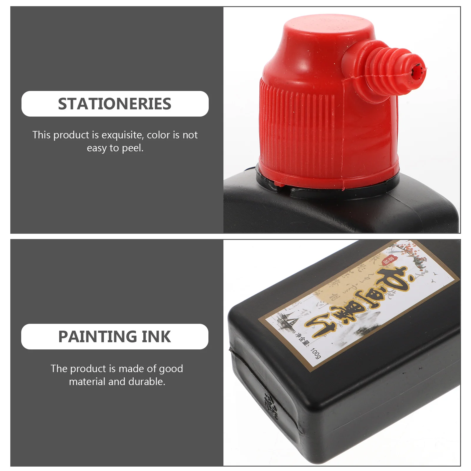 6 Pcs Black Calligraphy Ink Plastic Pot for Writing Cards Making Resin Paintings Scrapbook Decoration Lasting Color Fast