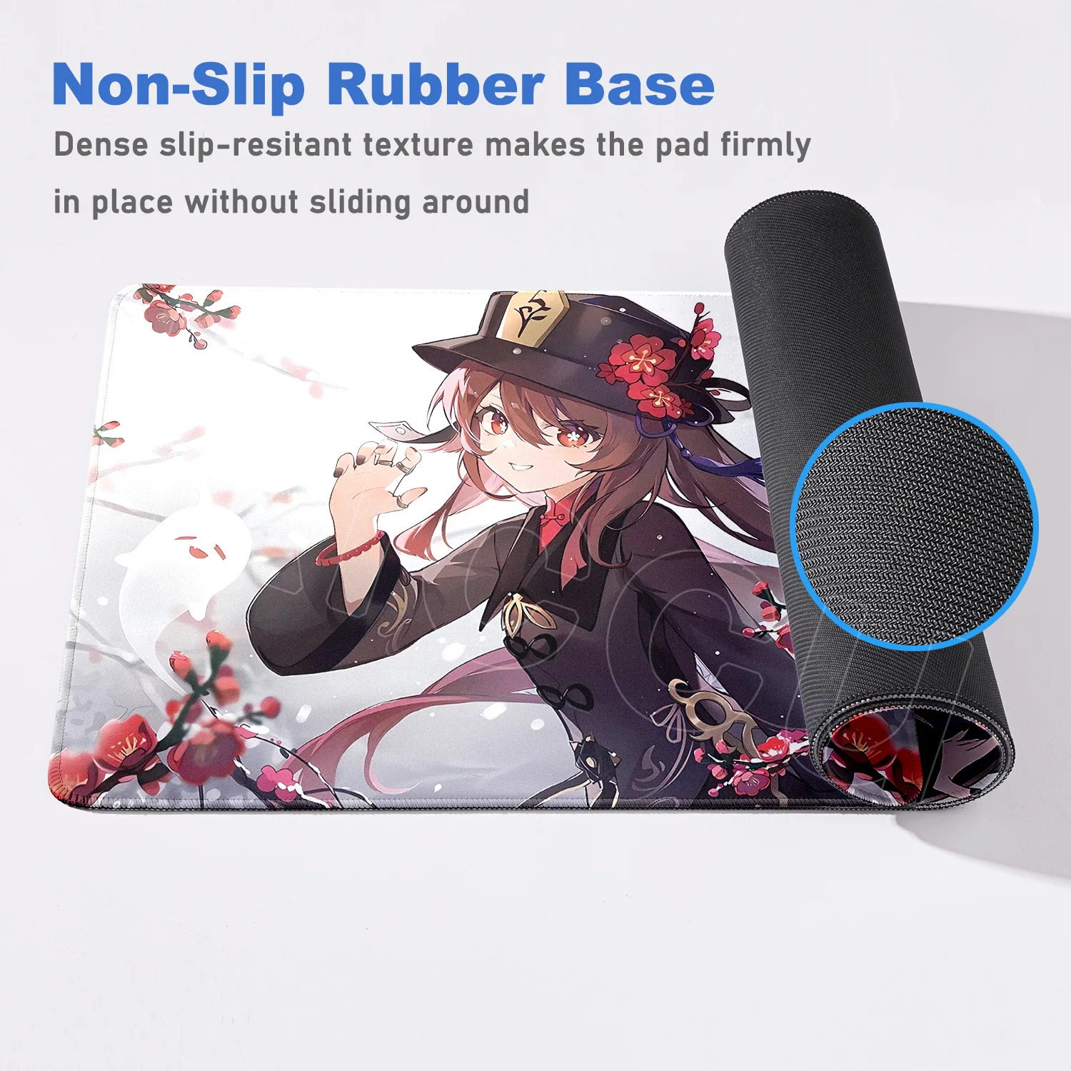 Anime Cute Hu Tao Mousepad Non-slip Rubber Gaming Genshin Impact Mouse Pad Keyboard Mat Computer PC Laptop Pad Game XXL Desk Mat - Image 5