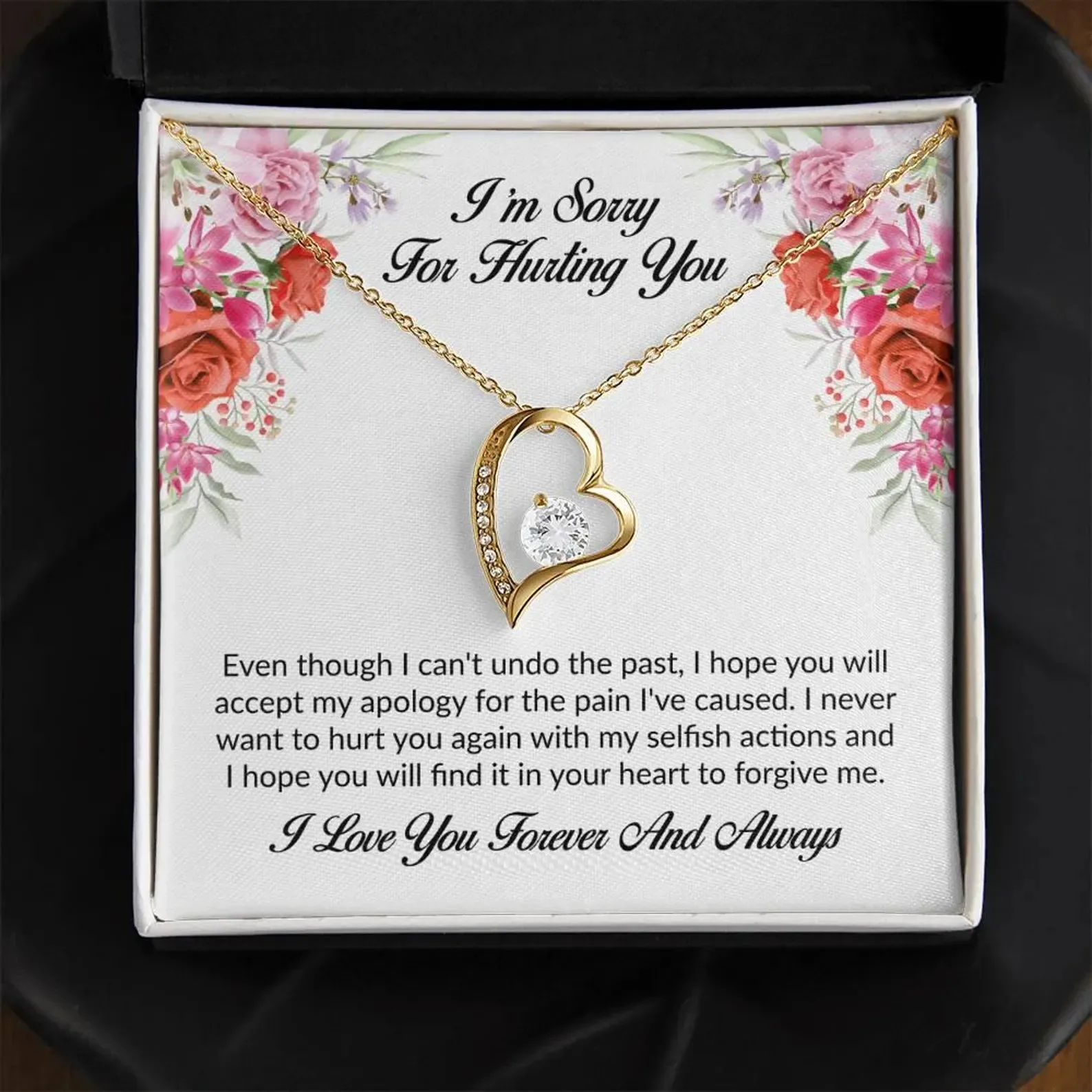 I'm Sorry Gift Apology Necklace for Her Forgive Me Gift for Wife Girlfriend Friend Forgiveness Jewelry Sentimental Apology Card