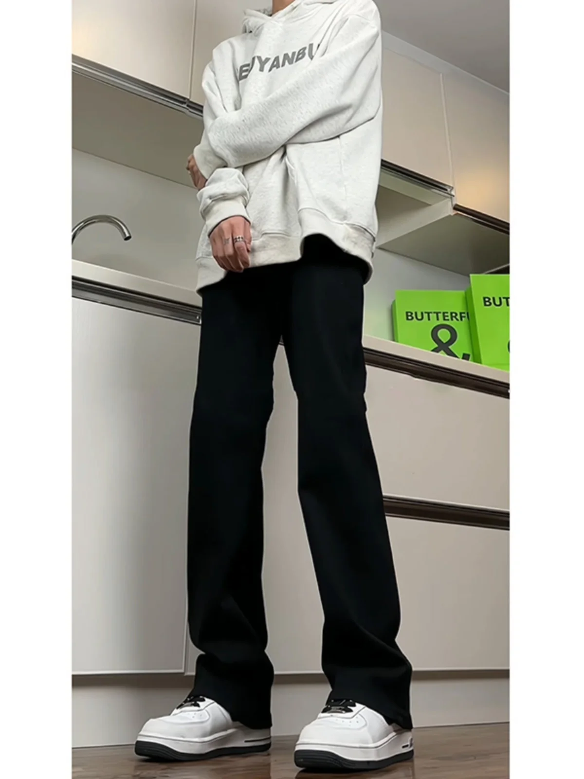 

Cleanfit Bla Soft Denim Jeans Men's Spring Autumn High Waist Slim Fit Narrow Straight Leg Pants Youth Faion Casual Jeans