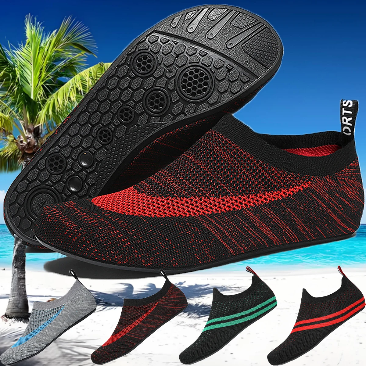 Quick Drying Water Shoes Non-Slip Creek Shoes Summer Aqua Beach Sandal Flat Shoe Seaside Slipper For Men Women Creek Shoe