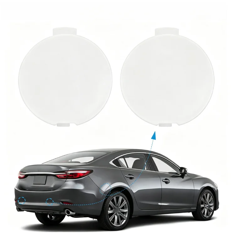 1 Pair Left Right Towing Hook Eye Cap For Mazda 6 2018 2019 2020 2021 GSH7-50-EK1-BB GSH7-50-EL1-BB White Plastic Cover Set