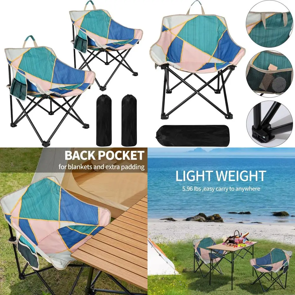

Компактные двойные походные стулья для взрослых: портативные складные диваны с мягкими подушками для приключений на свежем воздухе, пляжа и повседневного использования.
