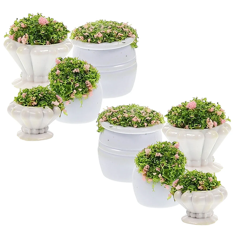 8 Pcs Mini Planter Vase Architectural Model Landscape 200X180X180CM Toy Table Simulation Adornment