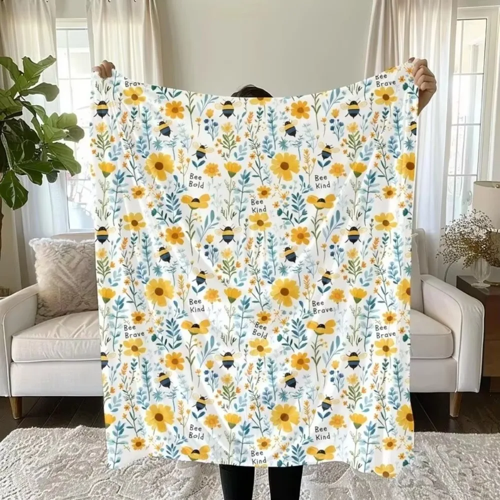 Inspirational Quote Floral Throw Blanket All Season Home Accent Living Spring Decor Housewarming Gift for Nature Pattern Lovers