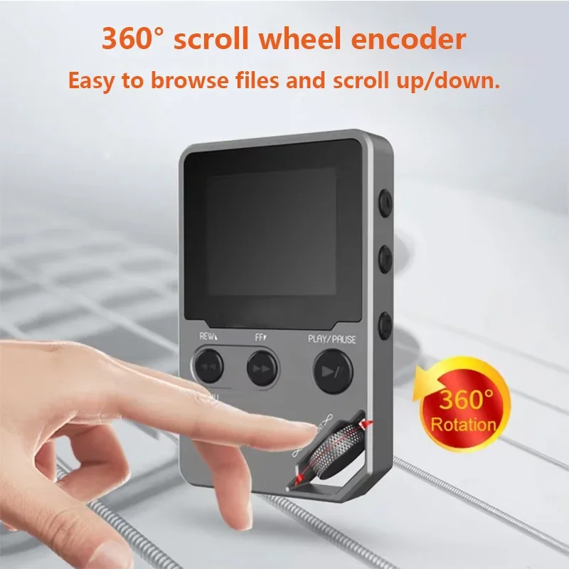 Lettore MP3 Bluetooth 5.3 Con Schermo Touch Da 2,4'' – 64GB, Radio FM, Registratore Vocale, Supporto MicroSD Fino A 256GB – Perfetto Per Sport E Tempo Libero