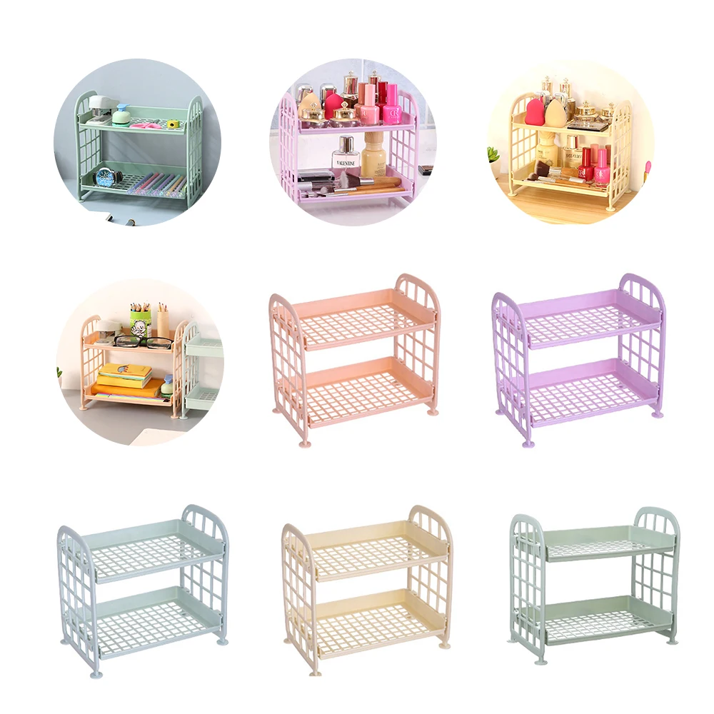 

3 Layers Hollow Out Baskets Rack Kitchen Plastic Shelves Make Up Organizer Bathroom Cosmetic Organizers Desk Shelves For Plants