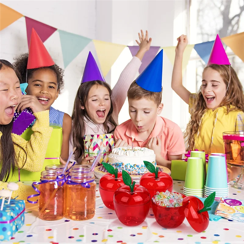 

8-упаковка контейнеров для конфет с красными яблоками — признание учителя, свадьба, сувениры для вечеринок, школьные принадлежности-B09B