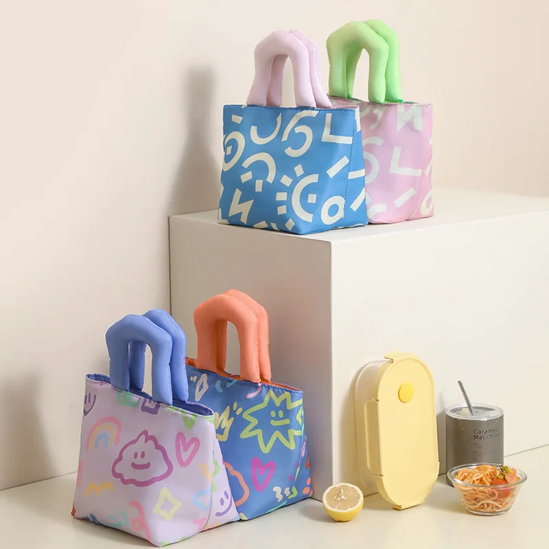 

Ladies' Handbags Cartoon Print Cute Kawaii Sweet Thick Waterproof Stain Resistant Aluminum Foil Insulated Picnic Hand Bento Bags