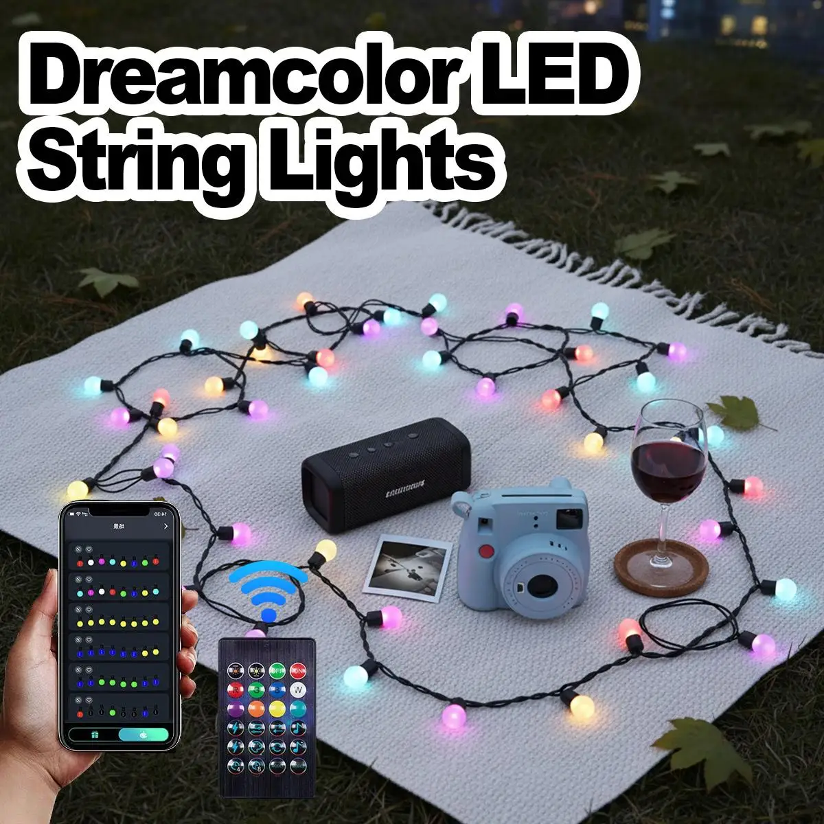 App Control Fairy Lights Smart Timer App Sync String USB Waterproof Dimmable Programmable Holiday Lighting Outdoor Garden Decor