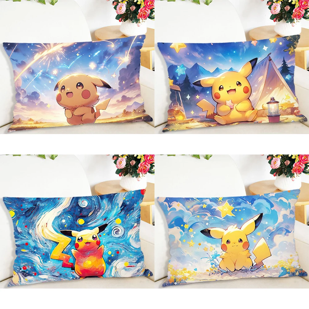 Kawaii Pokémon Pikachu Printed Pillowcase Bed Pillow Case Bedroom Room Home Decoration Living Room Sofa Cushion Cover