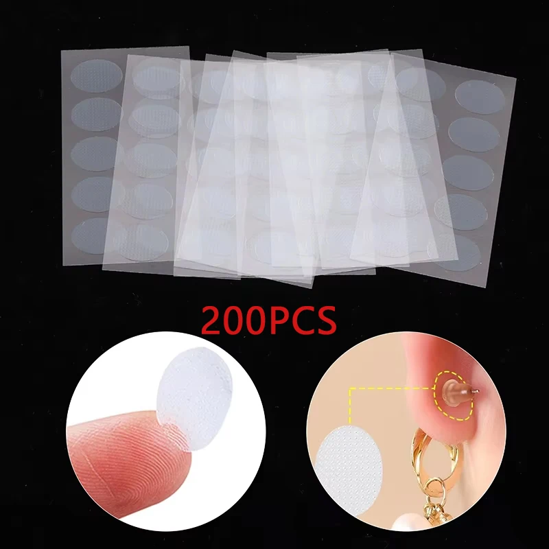 

200Pcs Clear Invisible Earlobes Protective Stickers For Stretched Ear Lobes And Relieve Strain From Heavy Earrings
