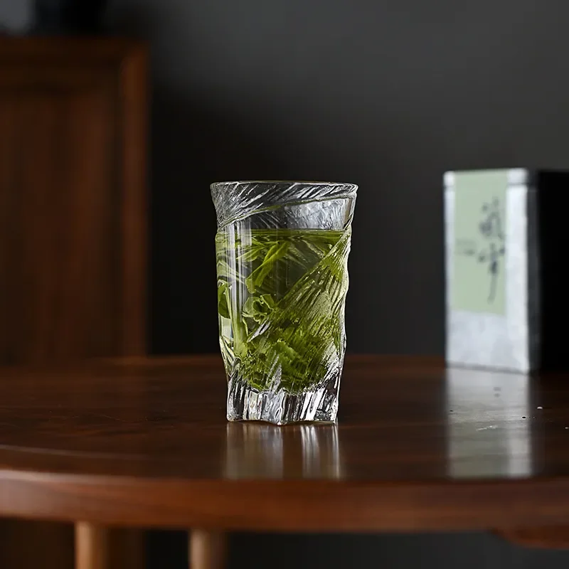 Handmade Crystal Green Tea Cup Japanese Style Transparent Glass Teacup for Men High End Personal Household Drinkware Elegant