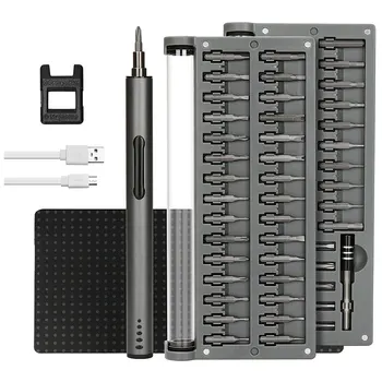 59 in 1 Mini Electric Screwdriver Set Repair Kit Cordless Screwdriver with 55 Magnetic Precision Bits and LED Light Screwdriver