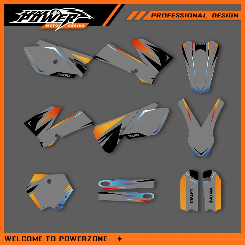 

POWERZONE Motocross For KTM SX85 2012 2011-2003 SX 85 85CC Graphics Background Sticker Decal Kits For SX85 Customized Number