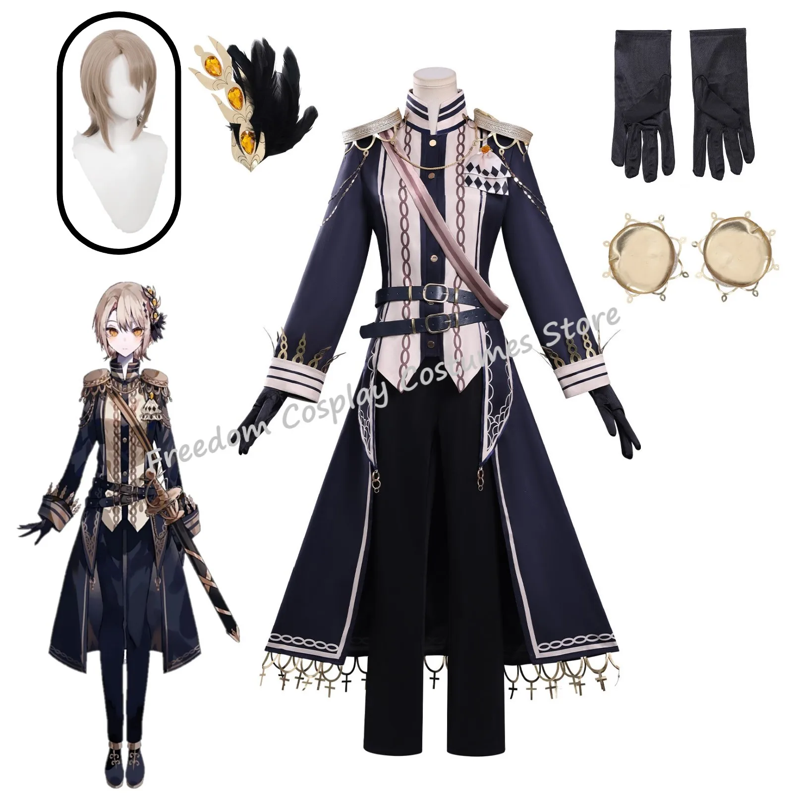 لعبة السحرية فتاة الساحرة المحاكمة هاسومي ليا تأثيري حلي شعر مستعار أنيمي ريا هاسومي لعب الأدوار الملابس للنساء بدلة الهالوين #1