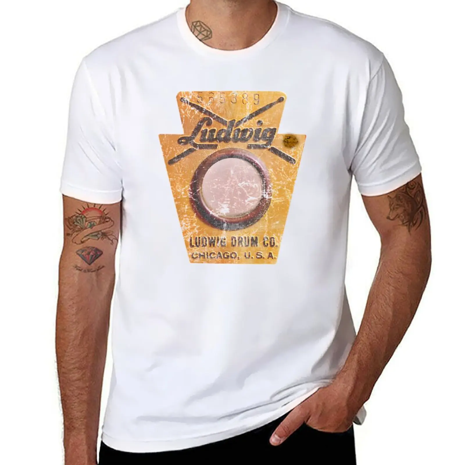 drum Ludwig T-Shirt Light Athletic Short Sleeve Tee Shirt