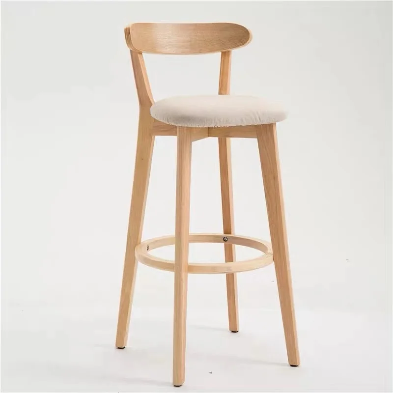 

Bar chair Solid wood modern simple high stool Home fashion creative bar stool Front desk cashier high bar chair