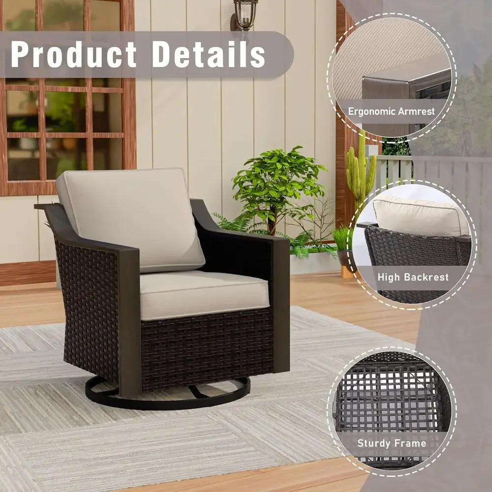 

Activity ProductOutdoor Wicker Swivel Chair Set O 2, All-Weather Use Patio Rattan Chair With Removable Water-Resistant Cushion,