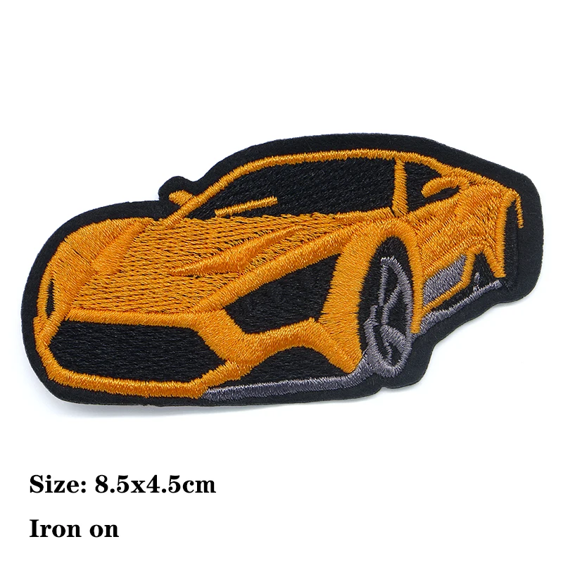 Cartoon Decorative Patch Lamborghini Blue Red Cars icon Embroidered Applique Patches For DIY Iron on badges on a backpack