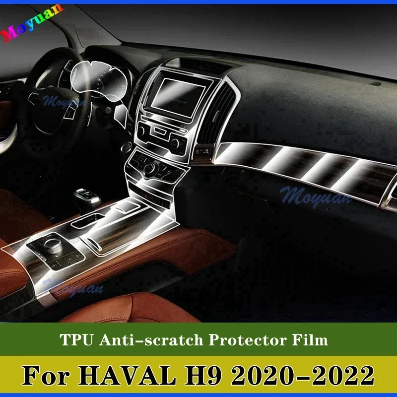 

For HAVAL H9 2020-2022 Car Gearbox Panel Navigation Screen Automotive Interior TPU Protective Film Anti-Scratch Sticker