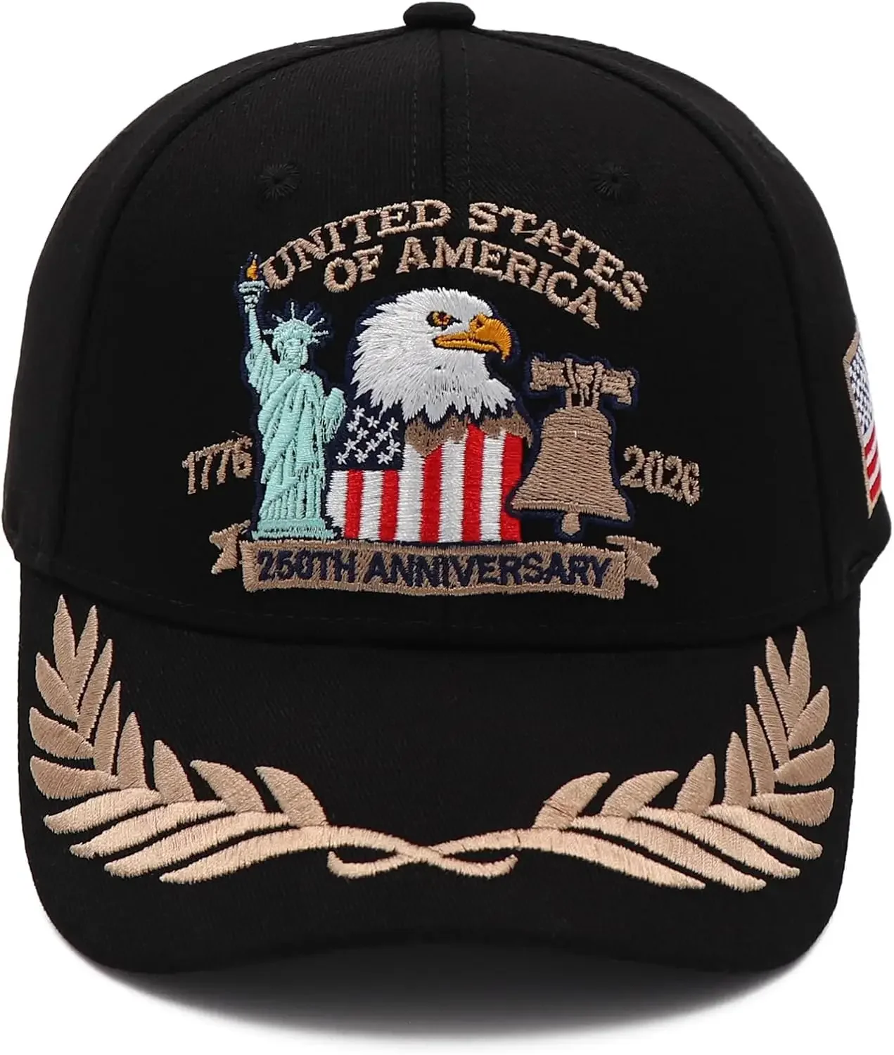 Custom Hat United States 250 Anniversary USA Hat 1776-2026 250th Anniversary USA Hat Adjustable Embroidered Patriotic Hats Men W